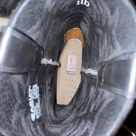 Ariat Cowboy Boots Size 11D Tall Black Heritage Deertan - Picture 6 of 8